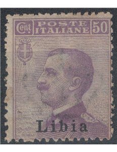 LIBIA 1912-17 50c violetto MNH**
