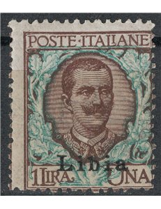 LIBIA 1912-17 1£ bruno e verde MH*