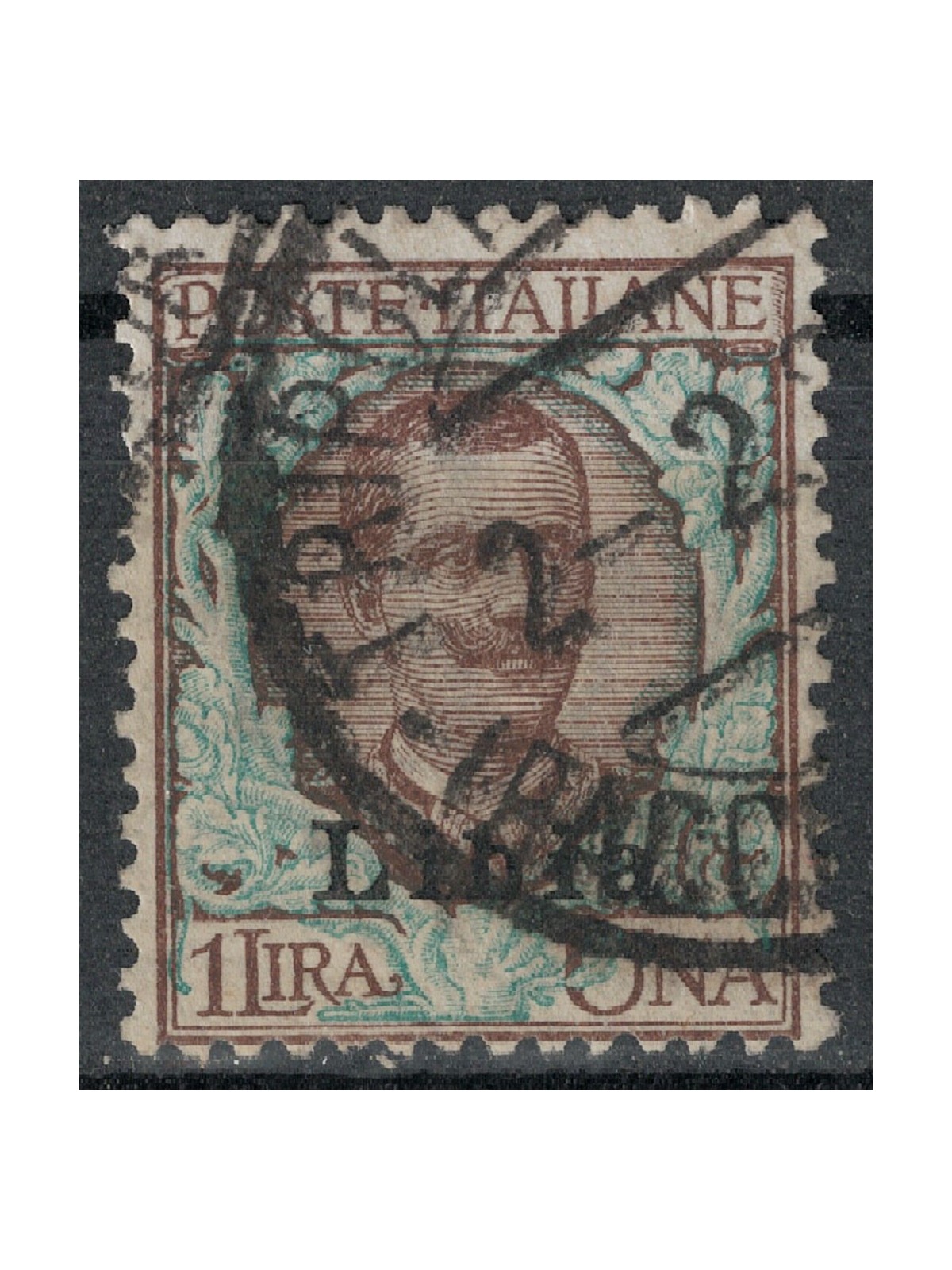 LIBYA 1912-17 1£ brown and green used
