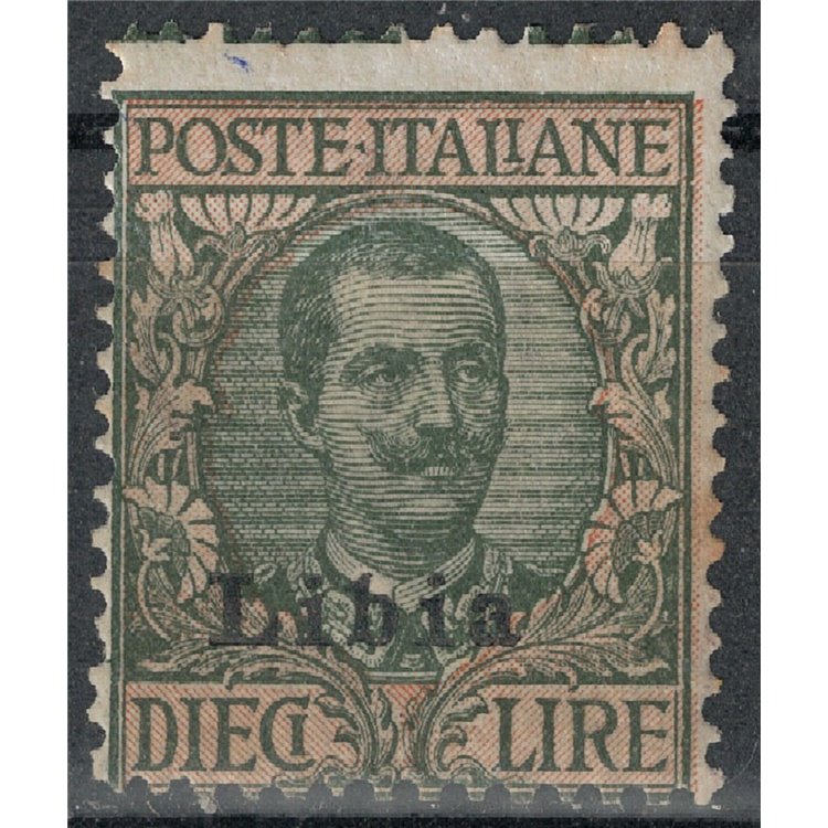 LIBIA 1912-17 10£ oliva e rosa MH*