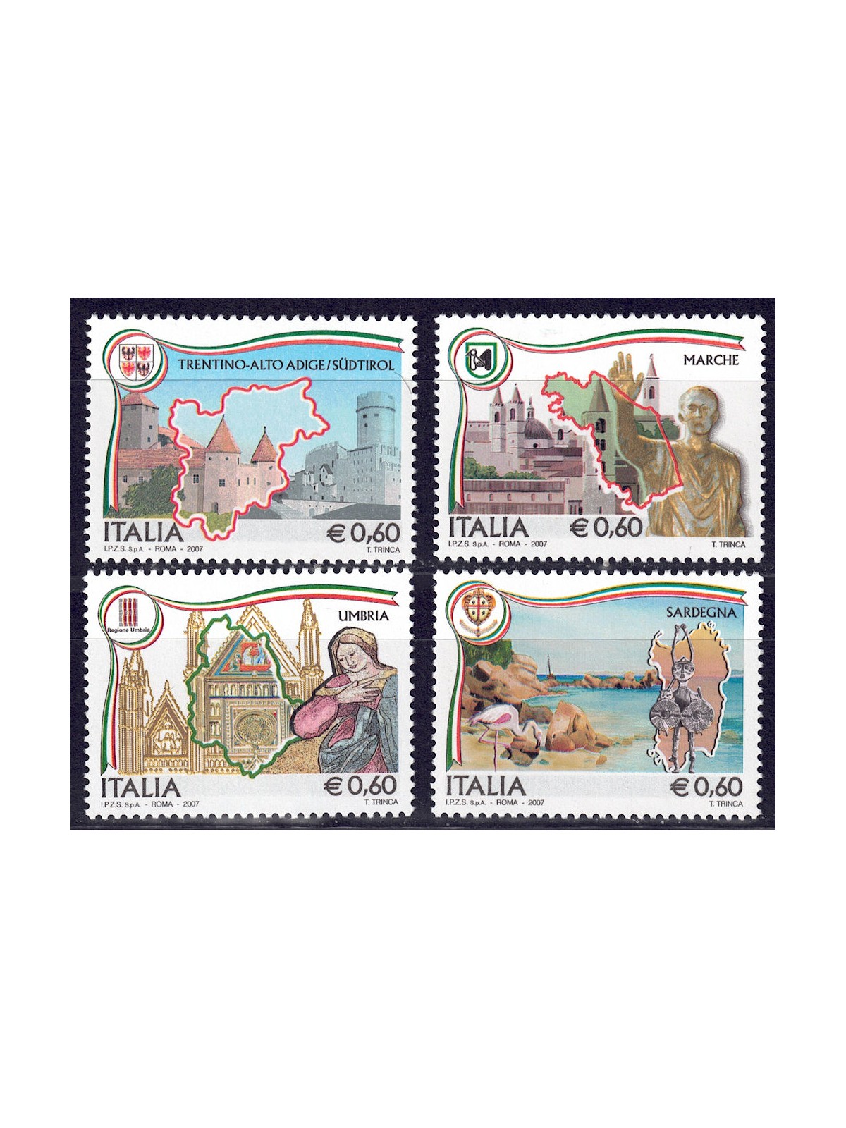 ITALY 2007 Regions of Italy 4v MNH**