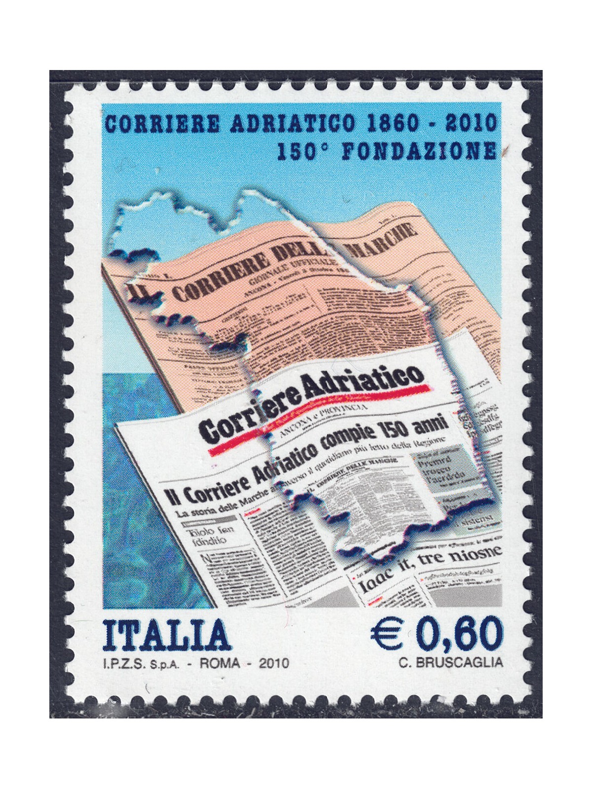 ITALIA 2010 Corriere Adriatico MNH**