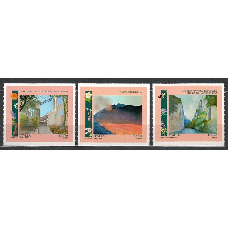 ITALY 2014 Parks and gardens 3v MNH**