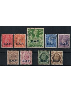 SOMALIA (BRITISH OCCUPATION) 1943 E.A.F. overprints 9v used
