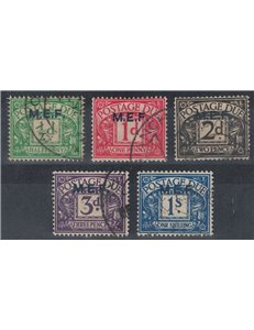 COLONIE (OCC. INGLESE) 1942 Segnatasse (M.E.F.) 5v us