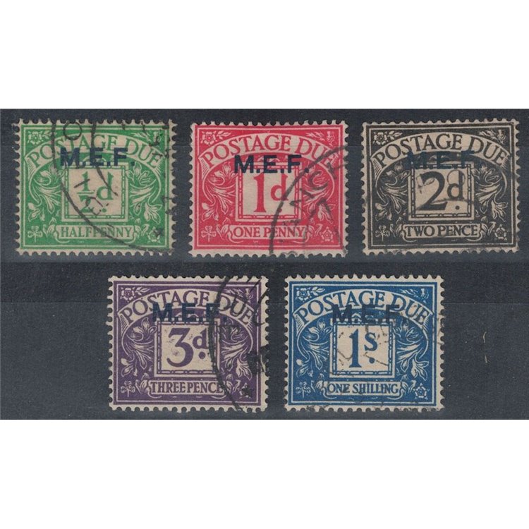 COLONIE (OCC. INGLESE) 1942 Segnatasse (M.E.F.) 5v us