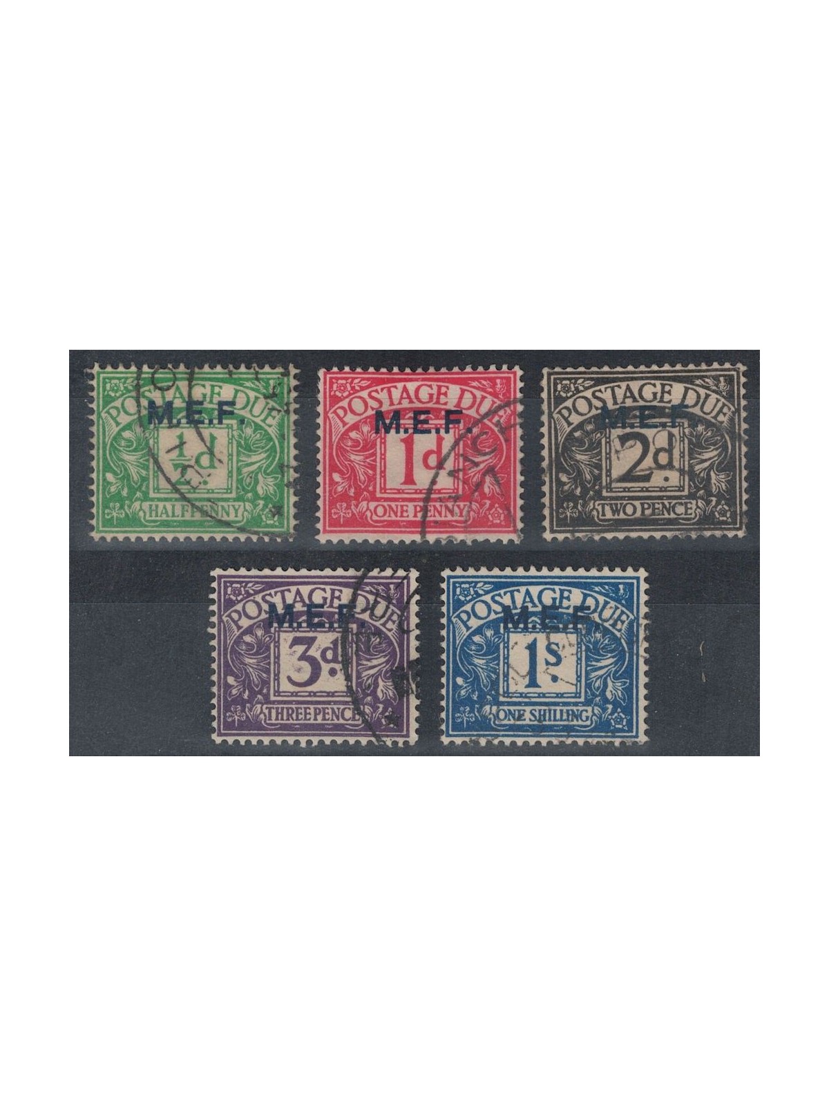 COLONIE (OCC. INGLESE) 1942 Segnatasse (M.E.F.) 5v us
