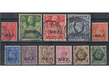 COLONIES (BRITISH OCCUPATION) 1943-47 M.E.F. (London) 11v used
