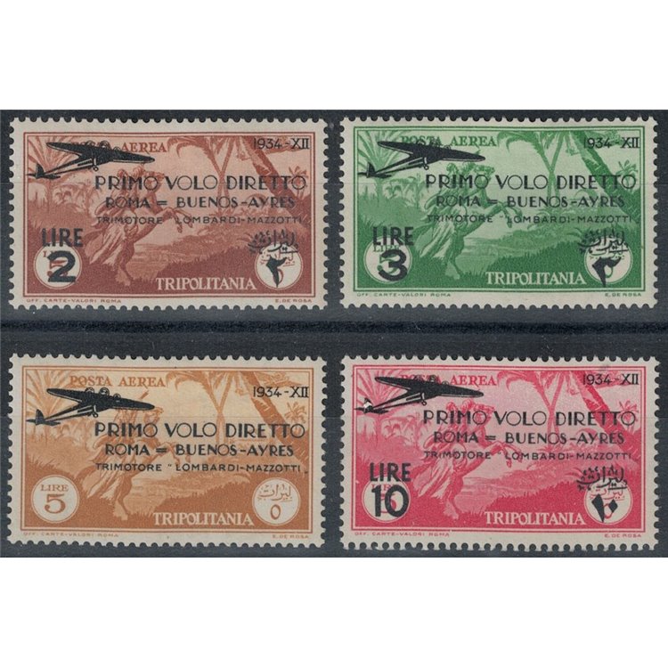 TRIPOLITANIA 1934 Rome-Buenos Aires flight 4v MH*