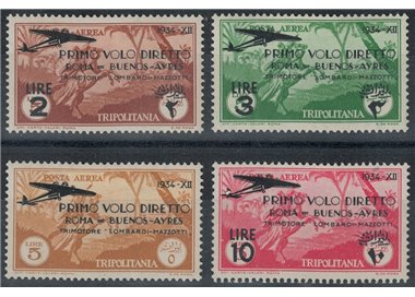 TRIPOLITANIA 1934 Volo Roma-Buenos Aires 4v MH*