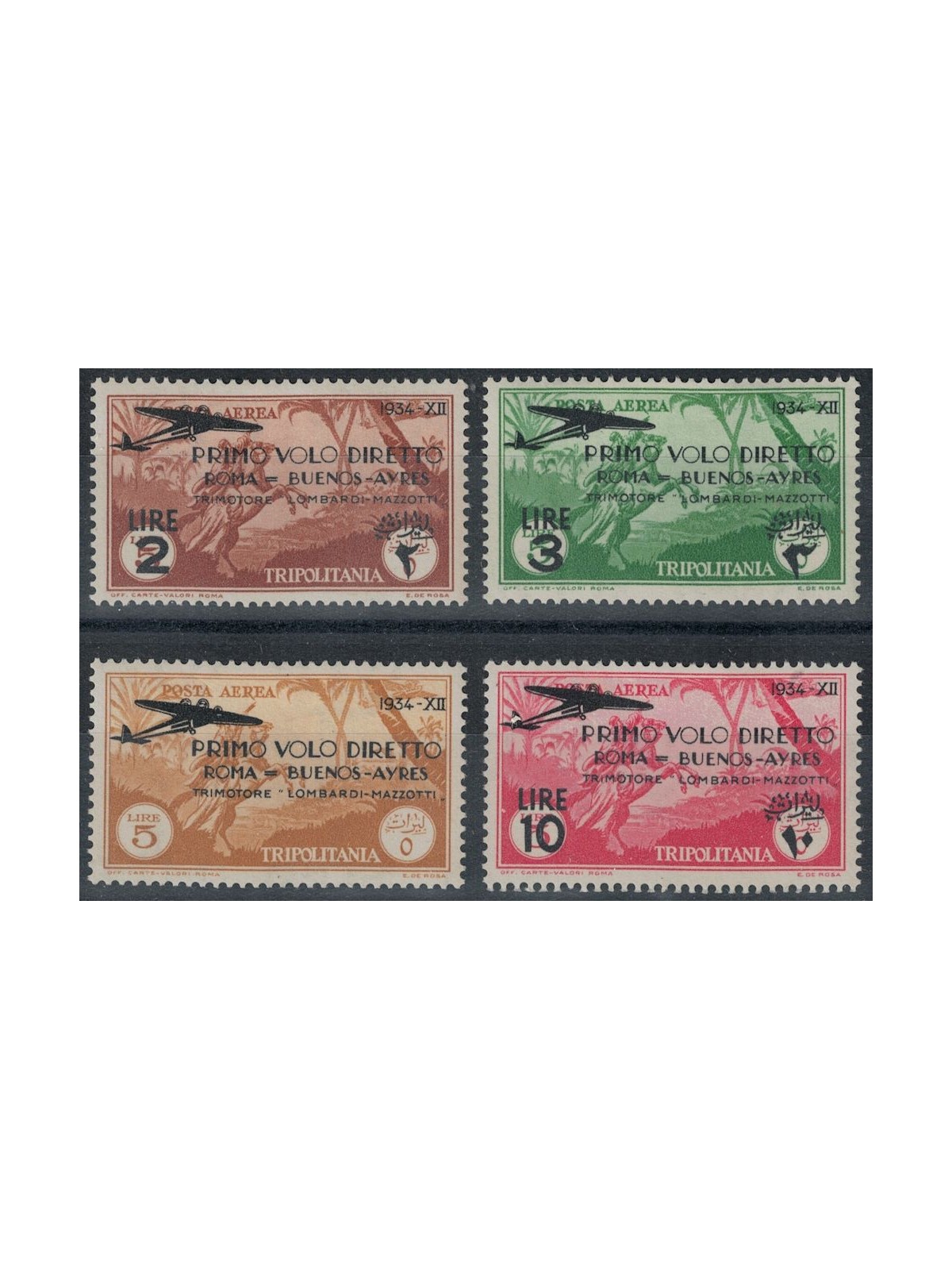 TRIPOLITANIA 1934 Rome-Buenos Aires flight 4v MH*
