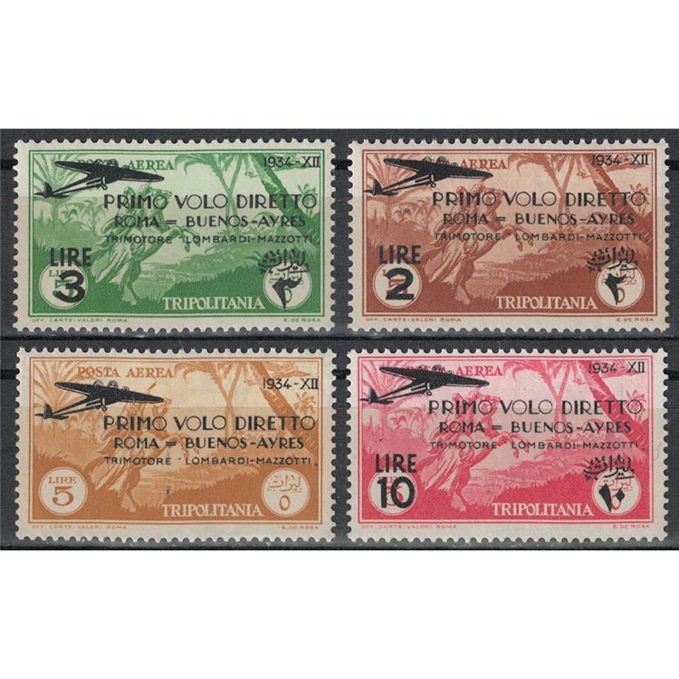 TRIPOLITANIA 1934 Rome-Buenos Aires flight 4v MNH**