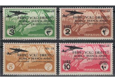 TRIPOLITANIA 1934 Rome-Buenos Aires flight 4v MNH**