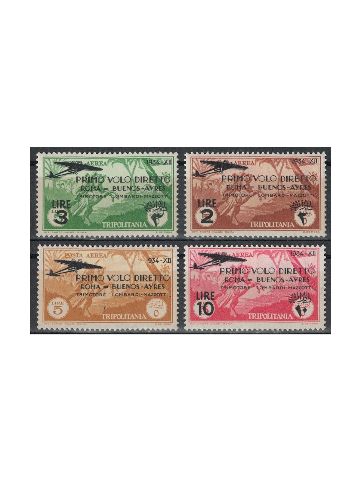 TRIPOLITANIA 1934 Rome-Buenos Aires flight 4v MNH**