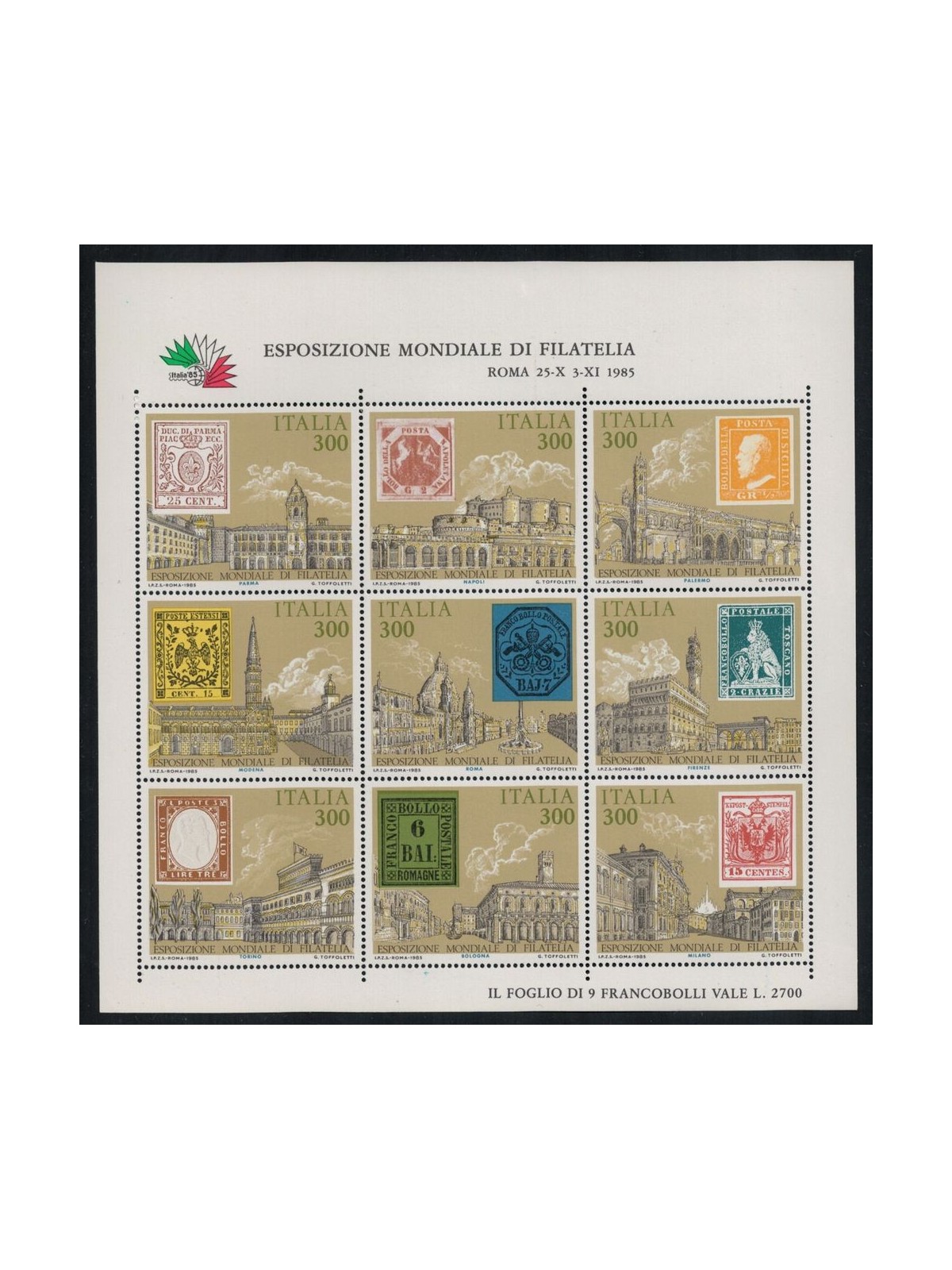 ITALY 1985 Varieties, Philatelic Exhibition MNH** ©
