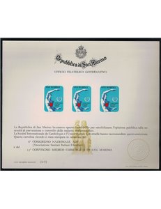 SAN MARINO 1972 Prova su cartoncino numerato del 50£ Anno del cuore MNH**