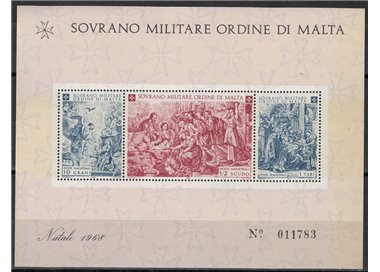 SMOM 1968 Christmas s/s MNH**