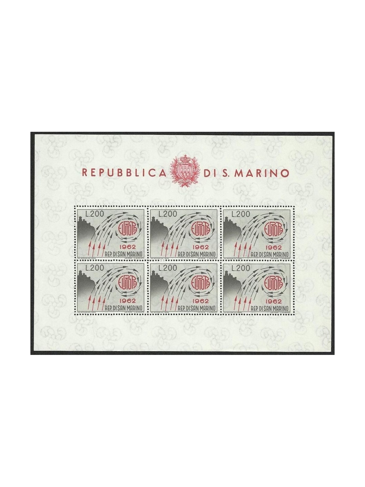 SAN MARINO 1962 Europe s/s MNH**