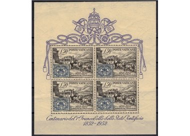 VATICAN 1952 Centenary of the s/s stamp MNH** ©