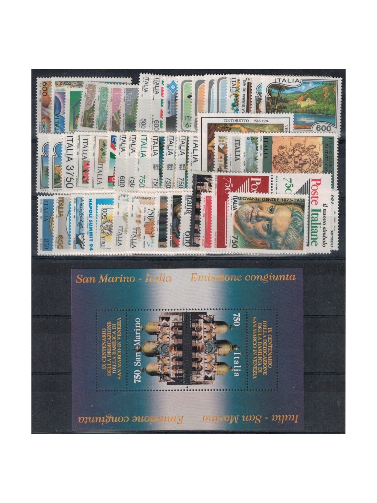 ITALIA 1994 Annata completa 53v + 1 BF MNH**