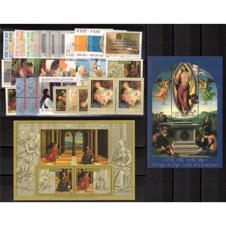VATICANO 2005 Annata Completa 28v + 2 BF MNH**