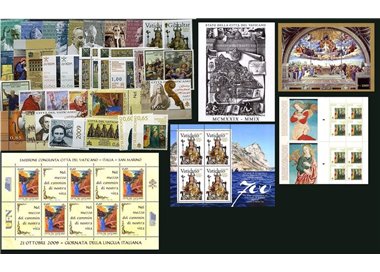 VATICANO 2009 Annata Completa 30v + 4 BF + 2 LB MNH**