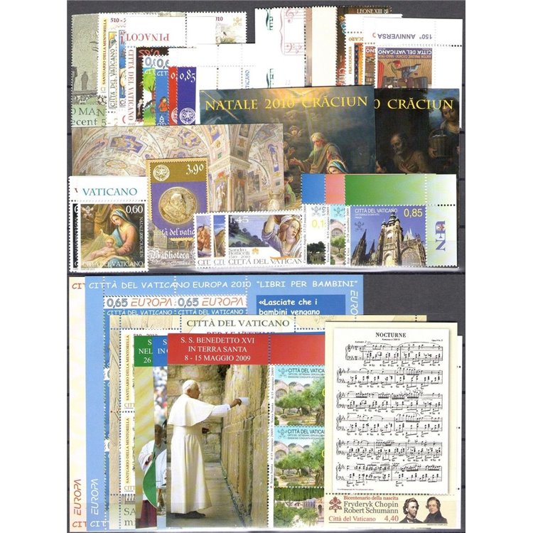 VATICAN 2010 Complete Year 26v + 7 s/s + 2 booklet MNH**