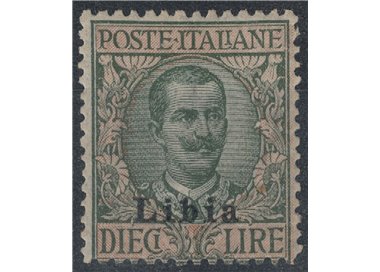 LIBIA 1912-17 10£ oliva e rosa MNH**
