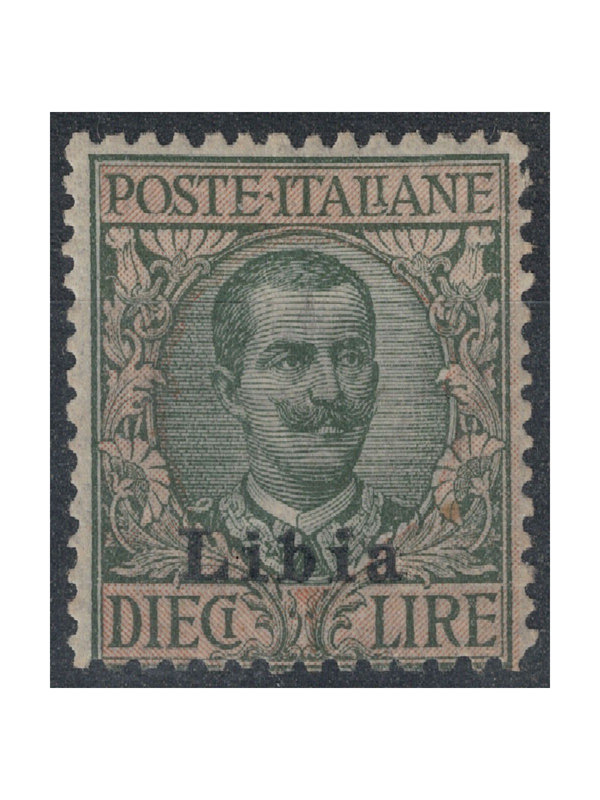 LIBIA 1912-17 10£ oliva e rosa MNH**