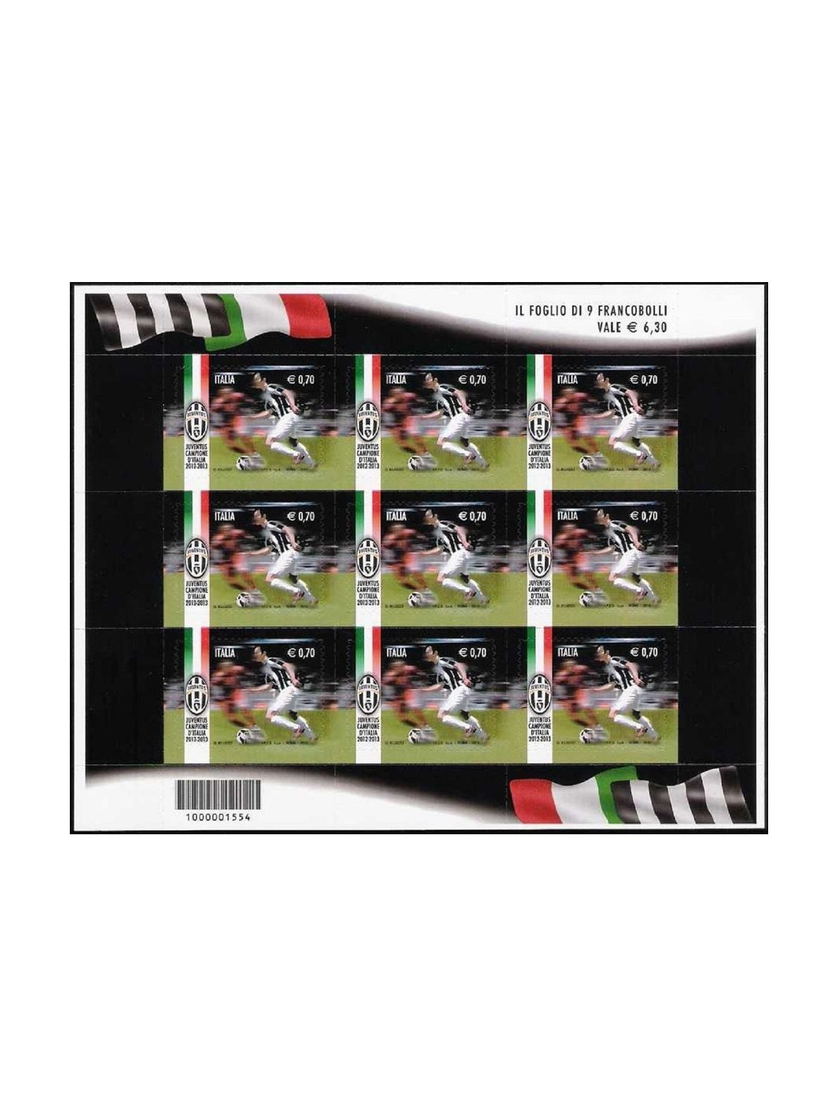 ITALY 2013 Juventus Italian Champion m/s MNH**