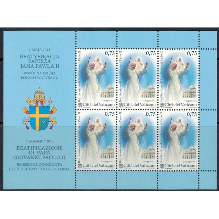 VATICAN 2011 Beatification of John Paul II s/s MNH**