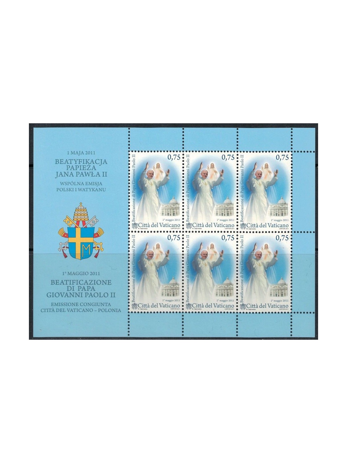 VATICANO 2011 Beatificazione Giovanni Paolo II BF MNH**