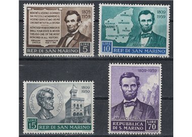SAN MARINO 1959 Abramo Lincoln 4v MNH**