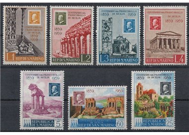 SAN MARINO 1959 Stamps of Sicily 7v MNH**