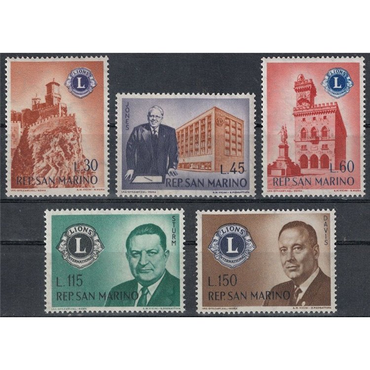 SAN MARINO 1960 Lions Club 5v MNH**