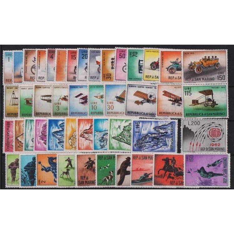 SAN MARINO 1962 Complete Year 46v MNH**