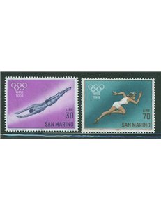 SAN MARINO 1964 Verso Tokyo 2v MNH**