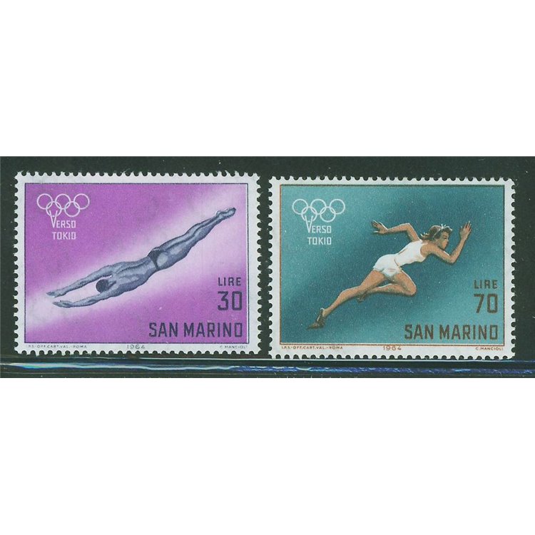 SAN MARINO 1964 Verso Tokyo 2v MNH**