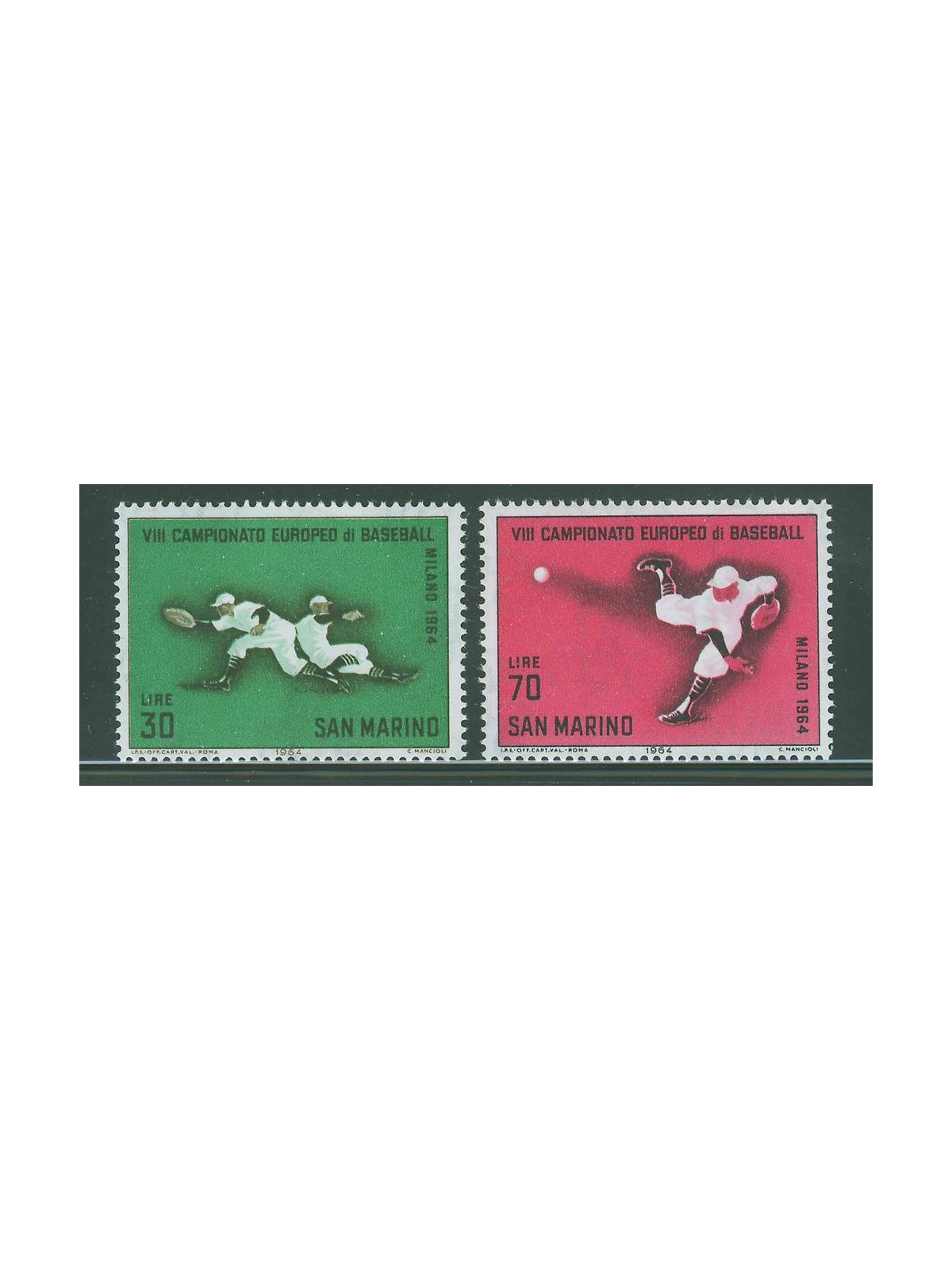 SAN MARINO 1964 Baseball Championship 2v MNH**