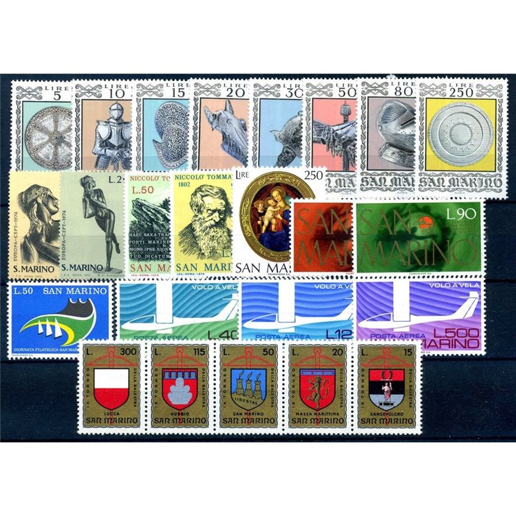 SAN MARINO 1974 Complete year 24v MNH**