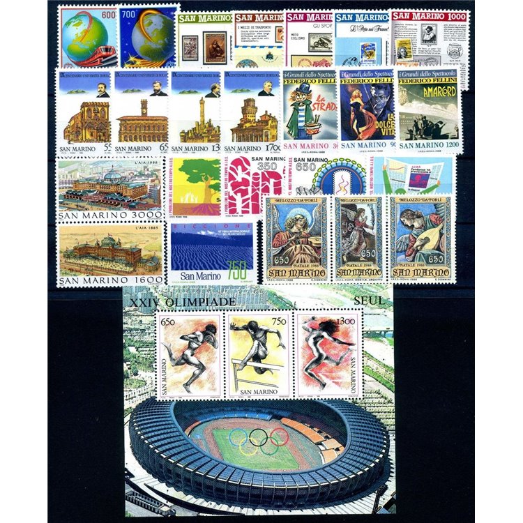 SAN MARINO 1988 Complete vintage 24v + 1 s/s MNH**