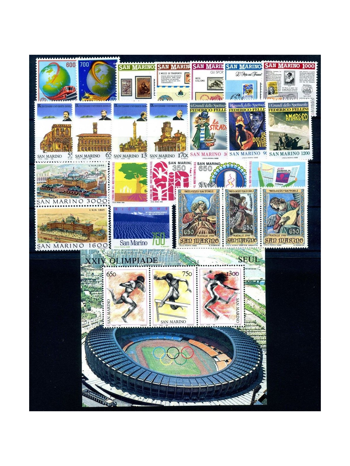 SAN MARINO 1988 Complete vintage 24v + 1 s/s MNH**