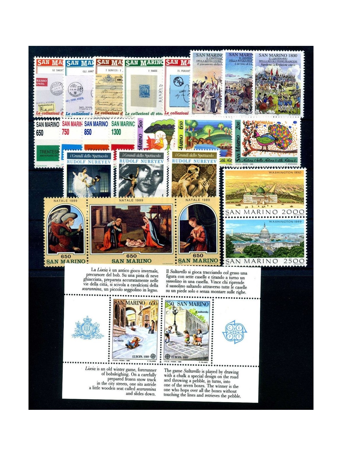 SAN MARINO 1989 Complete Year 23v + 1 s/s MNH**