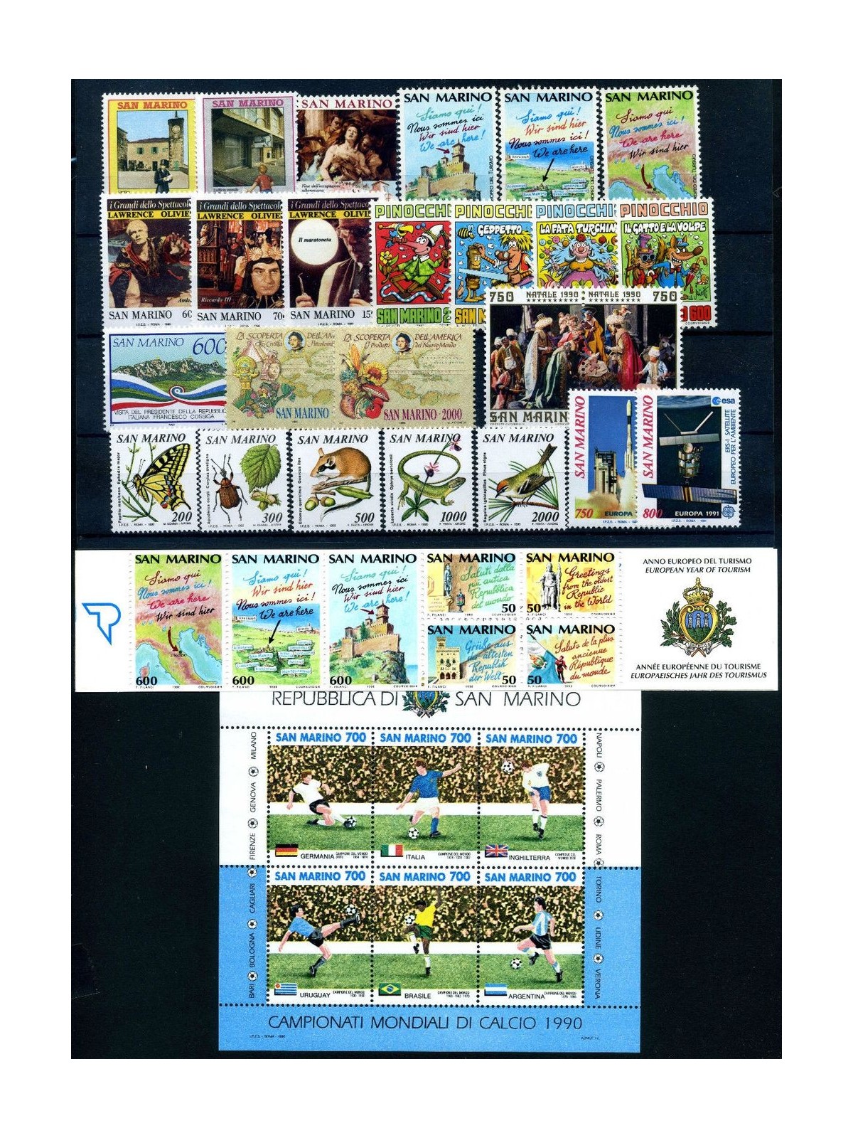 SAN MARINO 1990 Complete vintage 23v + 1 s/s + 1 booklet MNH**