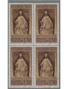 ITALY 1961 Pliny the Younger in block of four MNH**