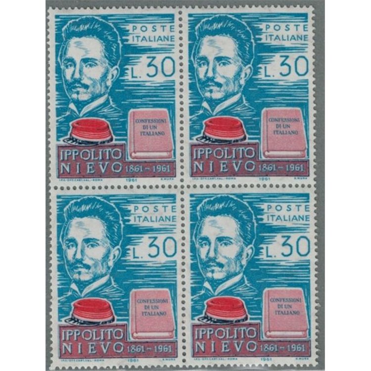 ITALIA 1961 Ippolito Nievo in quartina MNH**