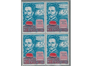 ITALIA 1961 Ippolito Nievo in quartina MNH**