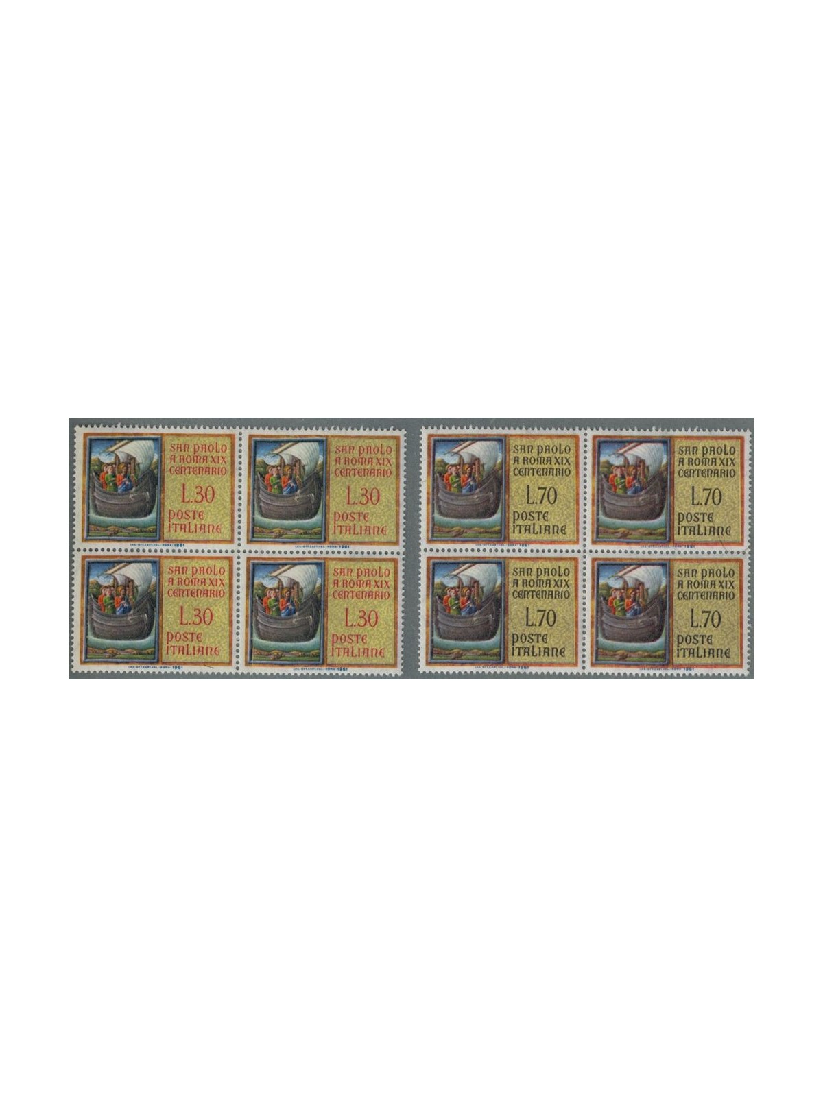 ITALIA 1961 San Paolo a Roma 2v in quartine MNH**