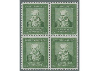 ITALIA 1961 Giandomenico Romagnosi in quartina MNH**