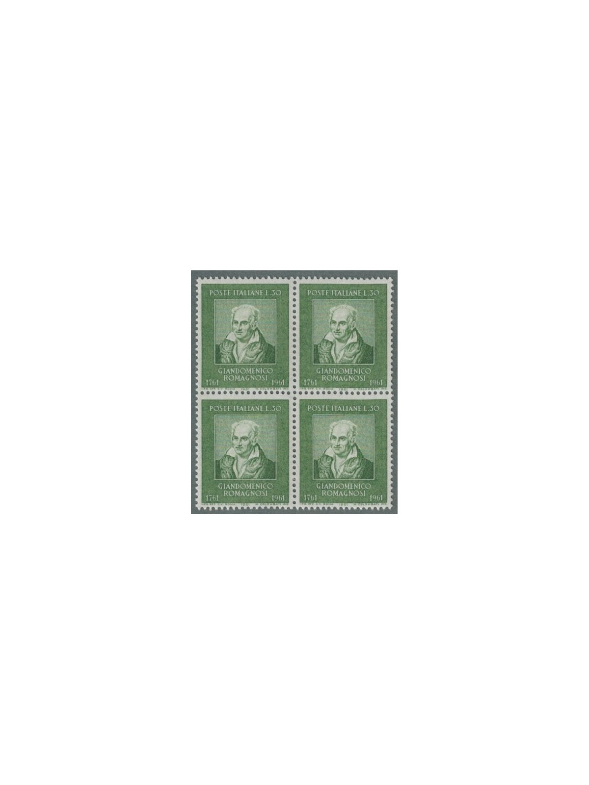 ITALIA 1961 Giandomenico Romagnosi in quartina MNH**